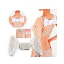 Attaris Back Posture Corrector Shoulder Support Belt - White