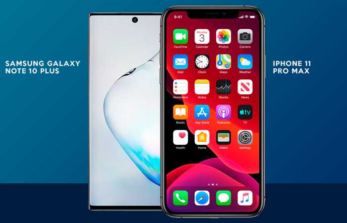 Screen Size of Samsung Galaxy Note 10 Plus and Iphone 11 Pro Max in Pakistan