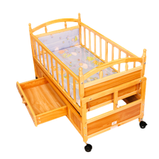 Baby Wooden Cot and Swing (Storage drawer + mosquito net) 
