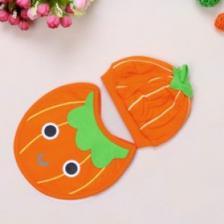 Little Sparks Baby Pumpkin Cap & Bib Set Orange