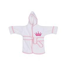 Baby Crown Design Bathrobe - White