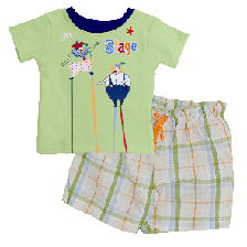 Little One On Stage Green Shirt Set