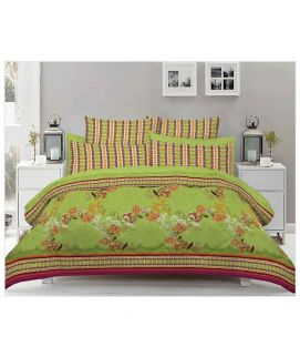 Green Double Bed Sheets With 2 Pilow Cover