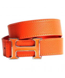 Pure Orange Leather Belt