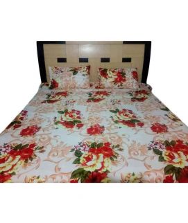 Beautiful Print Double Bed Sheets With 2 Pilow Cover