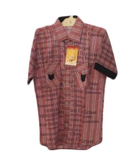 Black Linen With Maroon Casual Shirts For Boys
