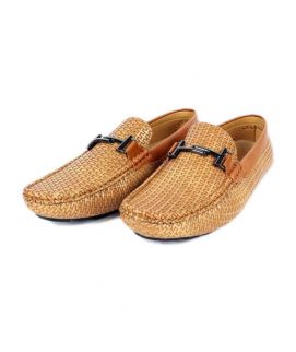 Men's Camel Synthetic Leather Loafers
