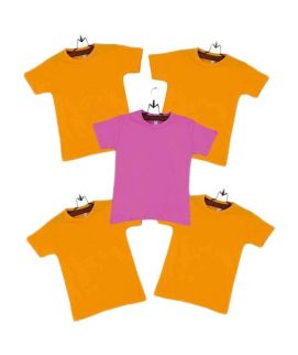 Boys Yellow And Pink Pack of 5 T-Shirts