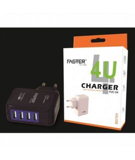 Faster FUC 04 4 Port USB Charger  Black