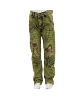 Boys Olive Green Denim Jeans