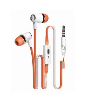 Orange And White Langsdom Earphones With Microphone Super Bass Earphone