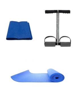 Pack Of 3 Tummy Trimmer, Yoga Mat , Waist Trimmer Belt Multicolor