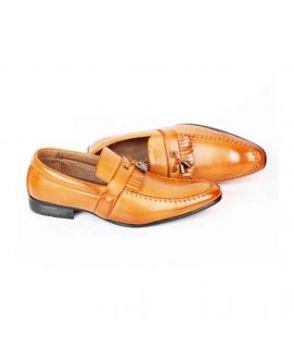YNG Empire Camel Brown Leather Formal Shoes