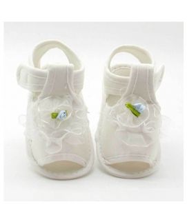 Baby White Flower Print Sandal