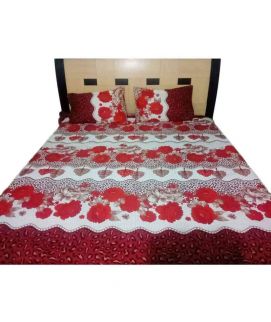 Double Bed Sheets With 2 Pilow Cover Flower Print