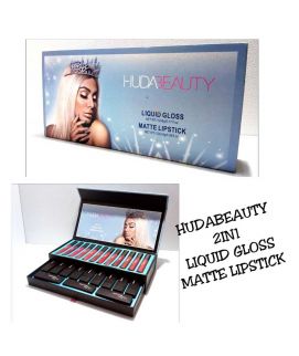 Huda Beauty 2 in 1 Liquid Gloss Matte Lipstick Kit