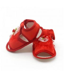 Baby Red Flower Print Sandal