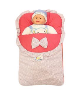 Baby Carry Nest Pink With White