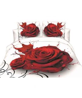 Double Bed Sheet White 3D Print With Pillow Covers