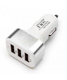Universal USB Car Charger 3 Port Silver