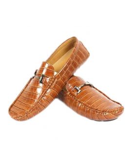 Camel Synthetic Leather YNG Shoes For Men