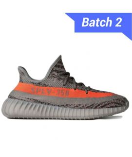 Men's Yeezy Boost 350 V2 Grey Solar Red [High Ends] Shoes