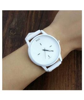 Women's Classic Black And White Silicone Quartz Watch