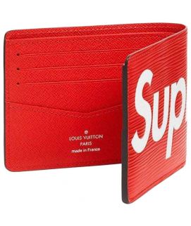 Supreme x LV Slender Red Wallet