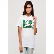 I Love Pakistan Printed T shirt For Her