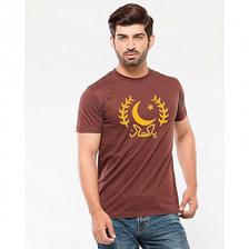 Pakistan Printed T shirt For Him (brown colour)