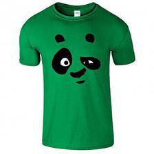 Green Cotton Panda Printed T shirt