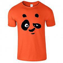 Orange PANDA Printed Cotton T shirt