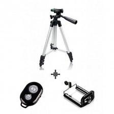3110 - Tripod Stand with Mobile Holder & Shutter - Black & Silver