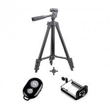 3120 - Tripod Stand with Mobile Holder & Shutter - Black