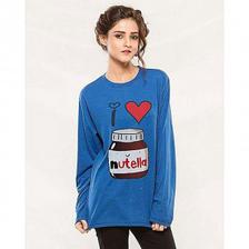 Royal Blue I Love Nutella Printed T shirt