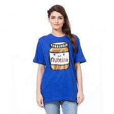 Royal Blue Nutella Printed T shirt For Her