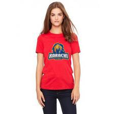 PSL Karachi King T shirt For Her in red colour