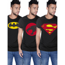 Pack of 3 black printed t shirts for him