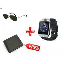 DZ09 Smart Watch with Sunglasses & Wallet 