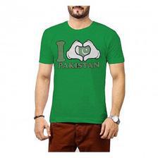 I Love Pakistan Printed T shirt For Him in green color
