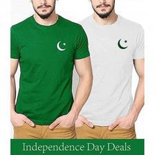 Pack of 02 Pakistan Printed chand taara T shirt For Him