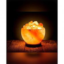 Himalayan Salt Lamp Bowl Shape With Salt Chips Natural Salt Room Purifier Lighting