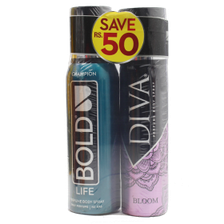 Diva & Bold Body Spray 1+1 Promo Pack 120ml