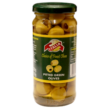 Italia Green Olives Pitted 230g