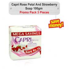 Capri Rose Petal And Strawberry Soap 100gm 3pcs