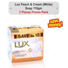 Lux Peach n Cream Soap White Promo Pack 110gm 3pcs