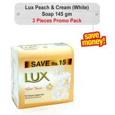 Lux Peach n Cream Soap White Promo Pack 145gm 3pcs