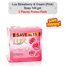 Lux Strawberry n Cream Soap (Pink) 145gm 3pcs