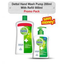 Dettol Hand Wash Pump+Refill 900ml+200ml 2Pcs (Ind)