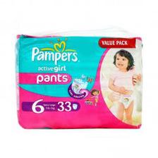 Pampers Active Girl Baby Pants 6 XLarge 33pcs